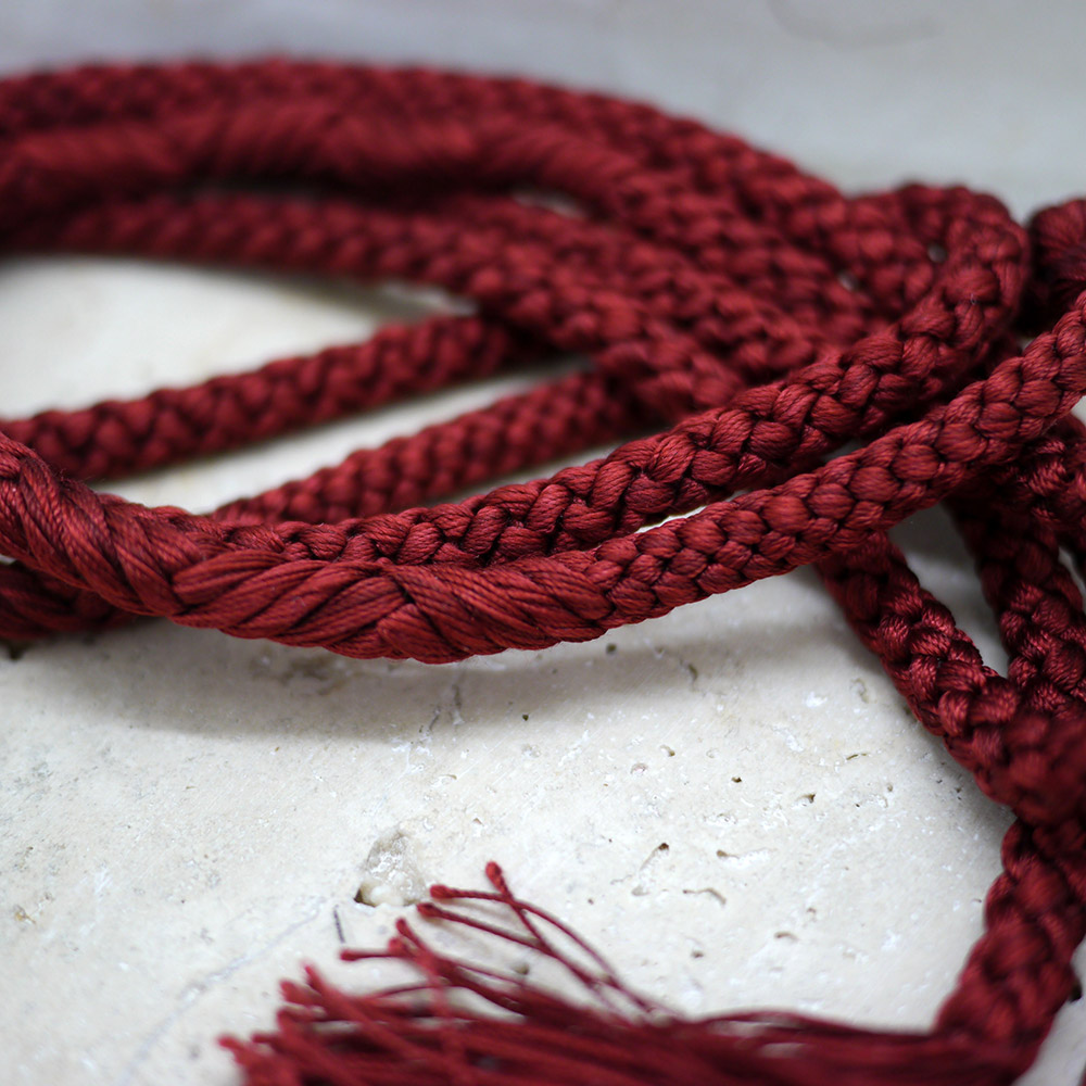 Ceinture de kimono japonais en soie rouge vintage