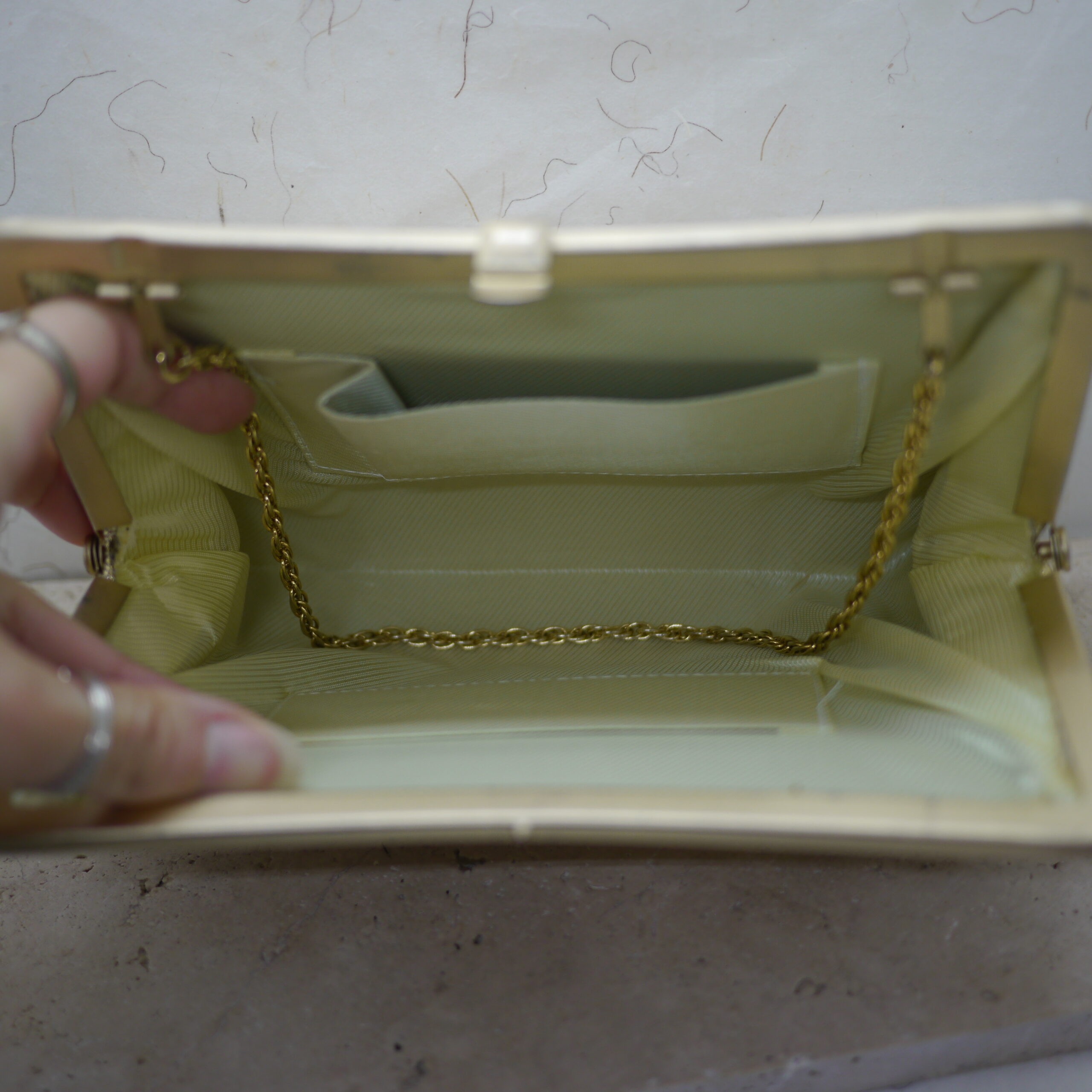 Doublure intérieure d'un sac japonais chiné en friperie