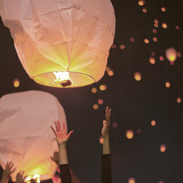 Photo de lanternes chinoises porte-bonheur