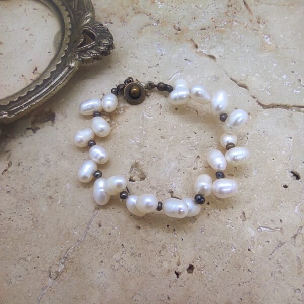 Bracelet en pierres semi-précieuses et perles de cultures