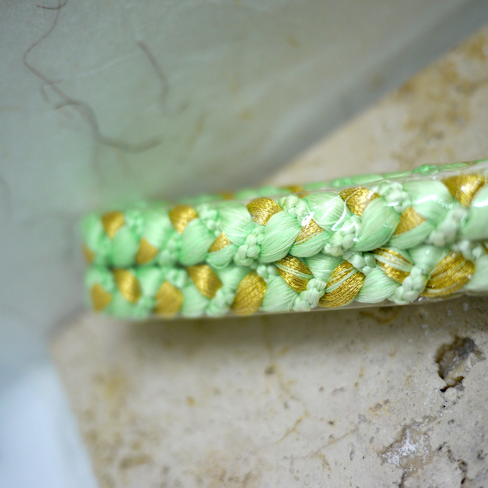 Obijime vintage en soie chiné en friperie japonaise