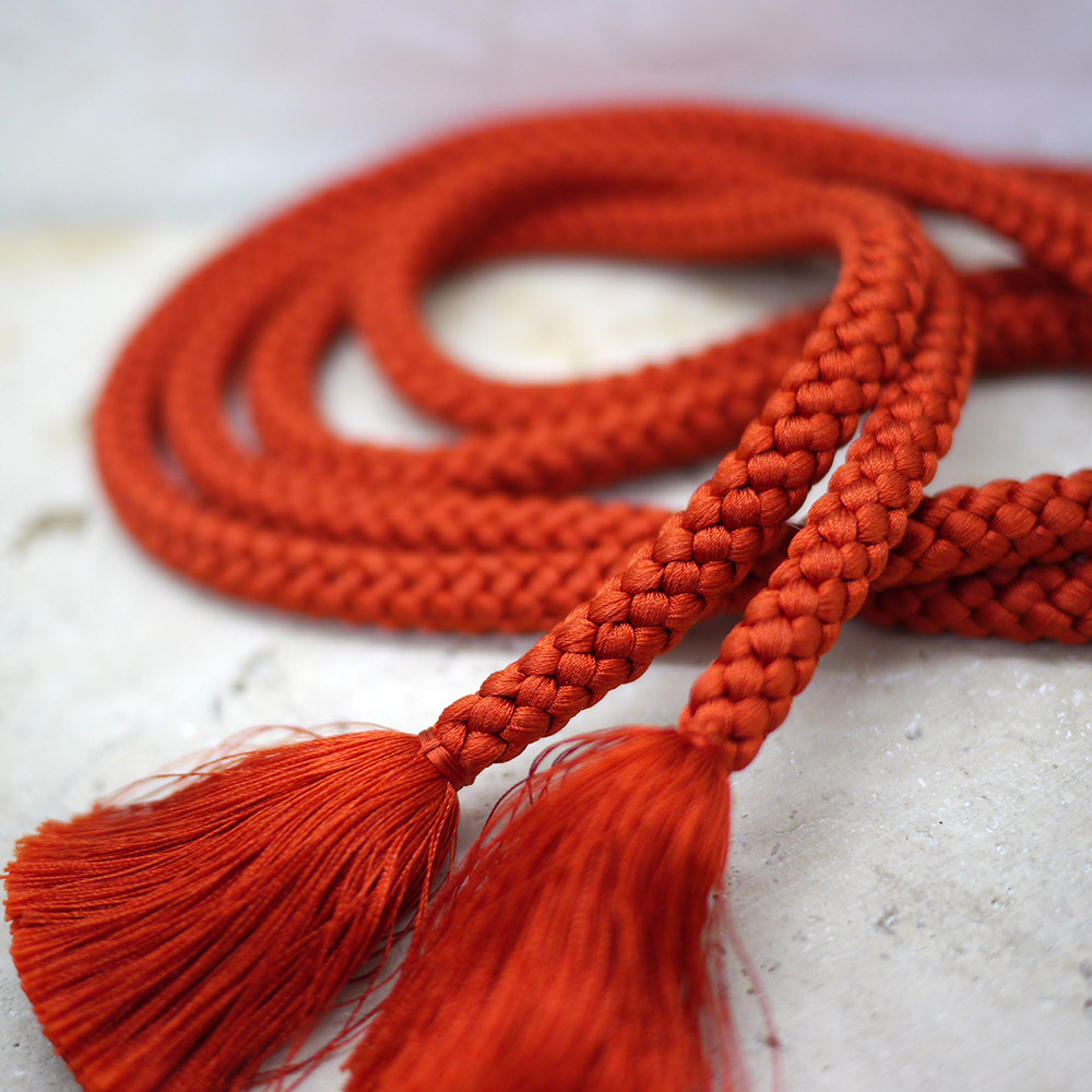 Ceinture artisanale japonaise ancienne faite par kumihimo