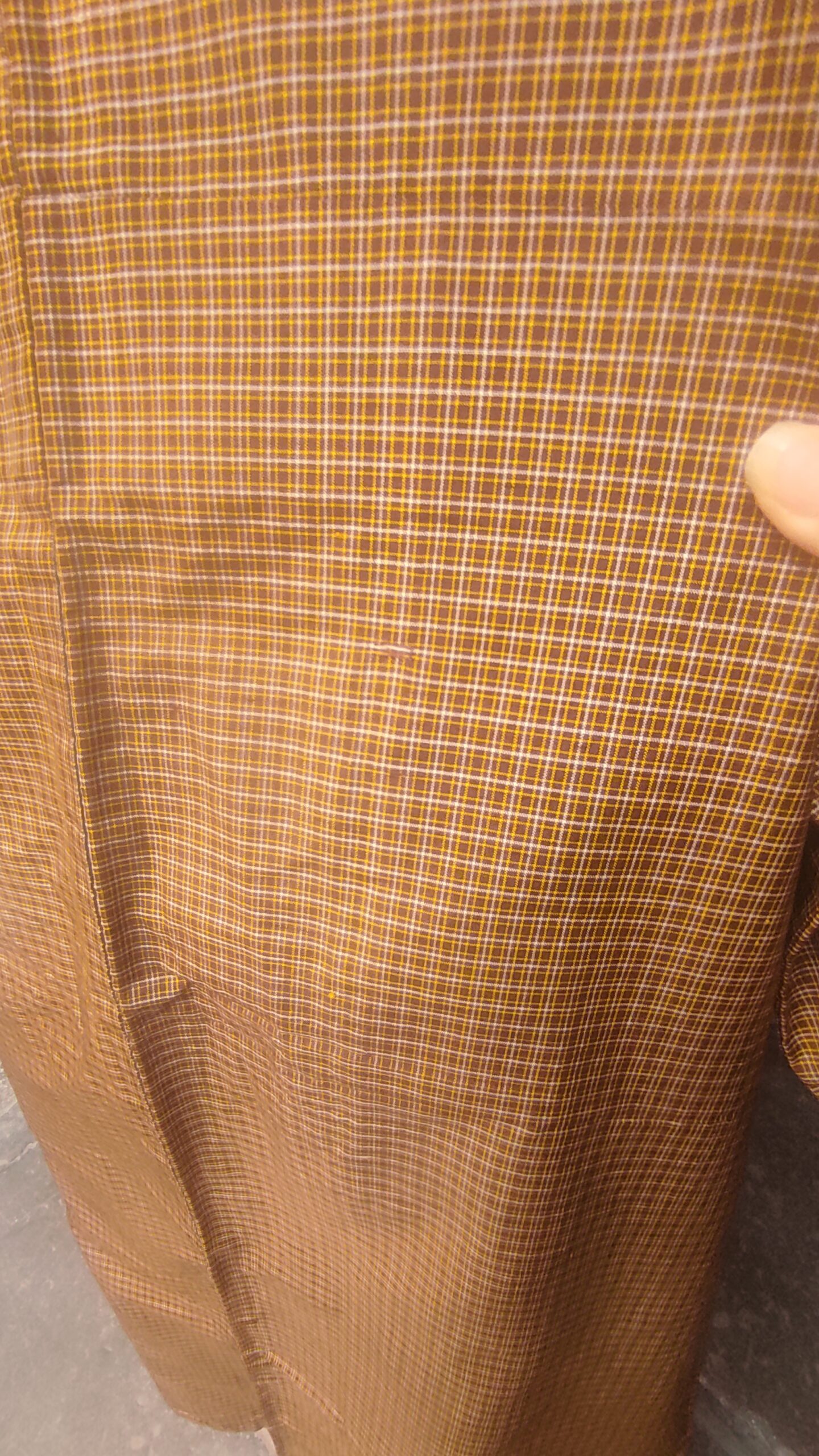 Motif tartan d'un kimono en soie vintage