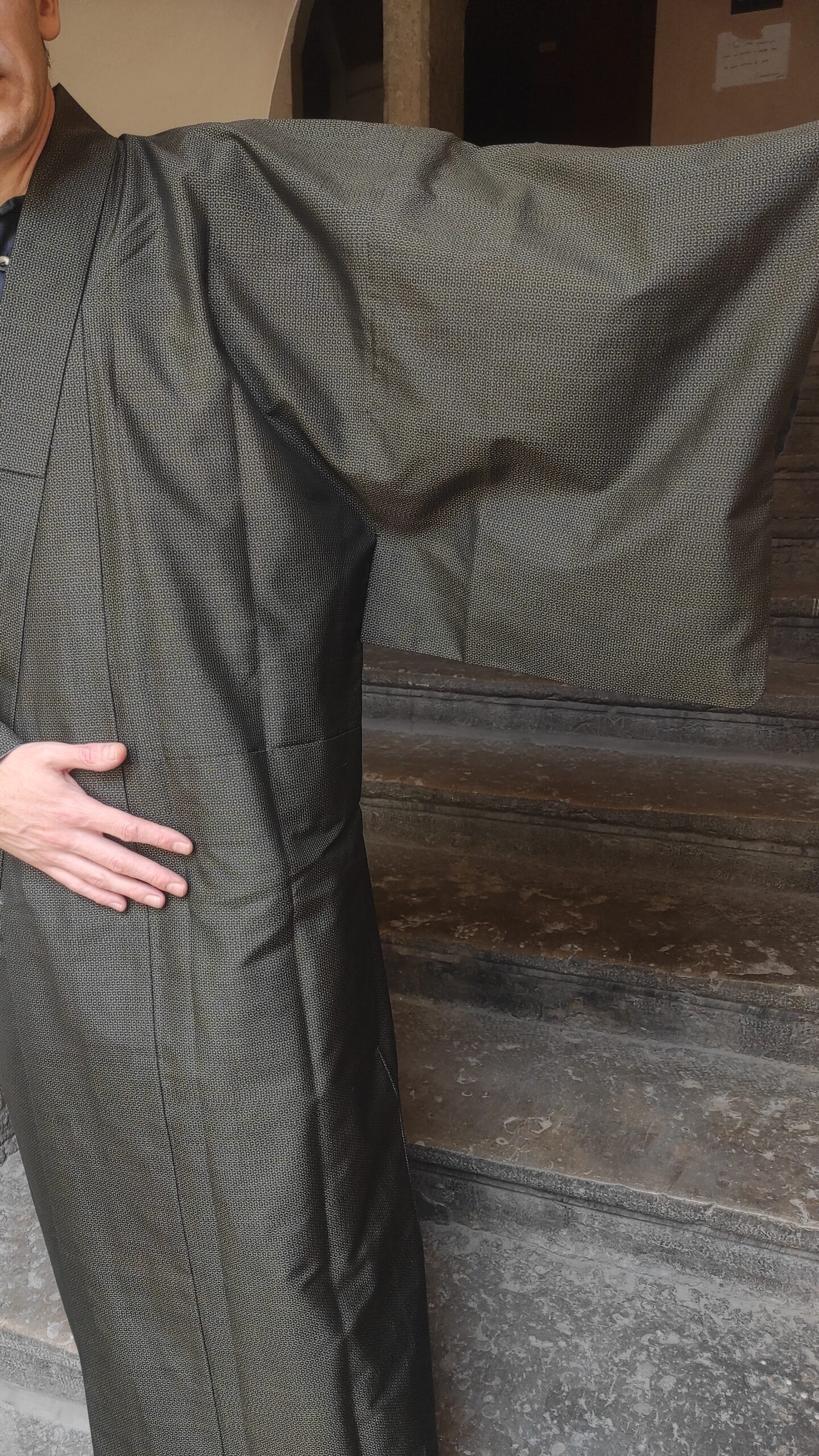 Manches papillons d'un kimono japonais en soie