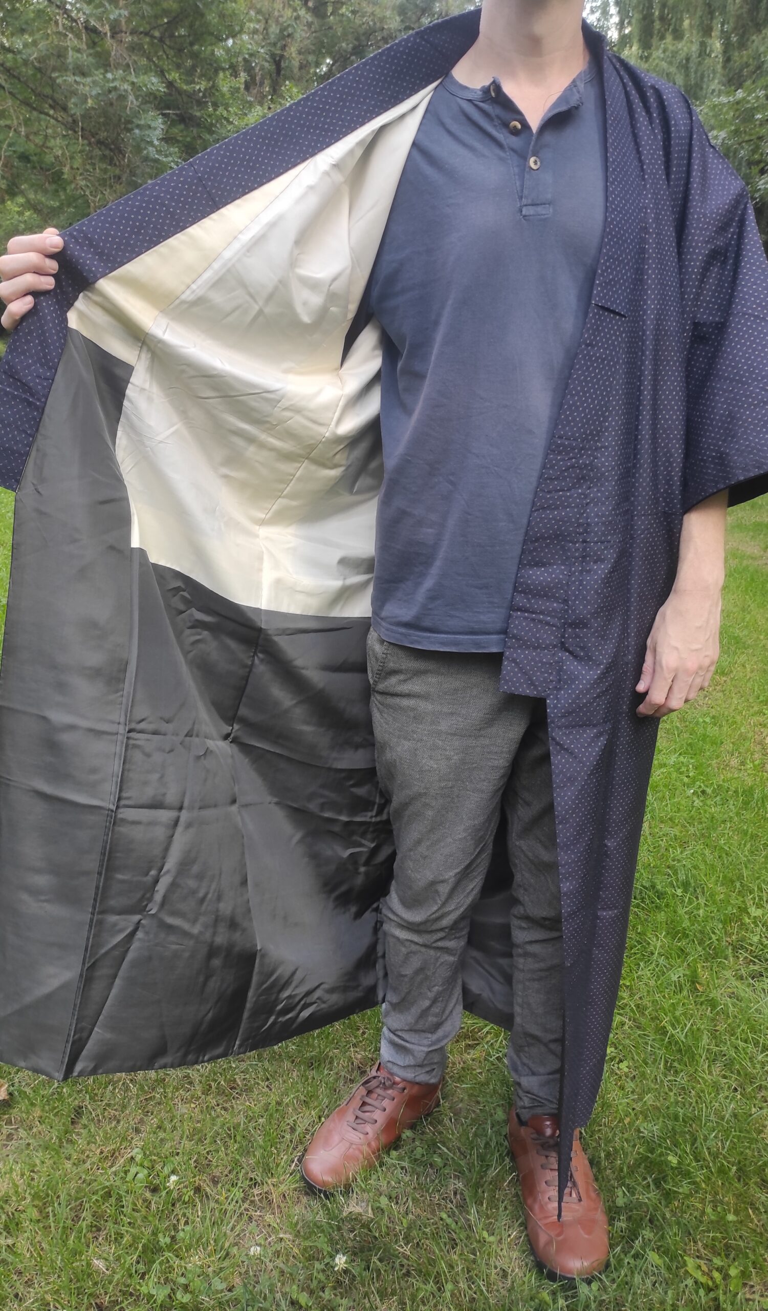 Doublure en soie d'un kimono japonais vintage