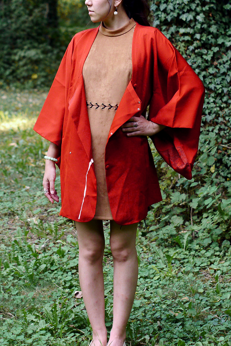 Veste rétro en soie japonaise