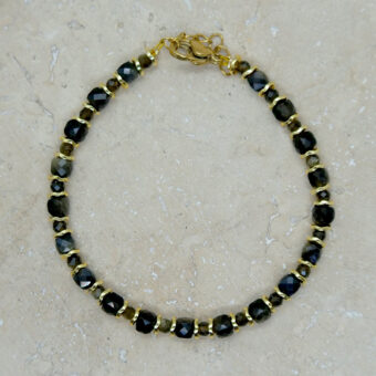 bracelet-obsidienne-doré Bracelet Obsidienne